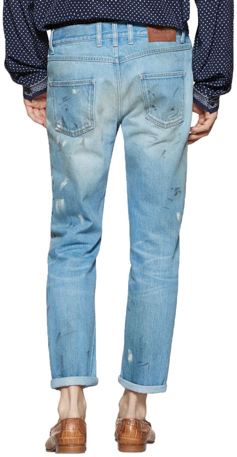 gucci hand-painted denim 1953 jeans